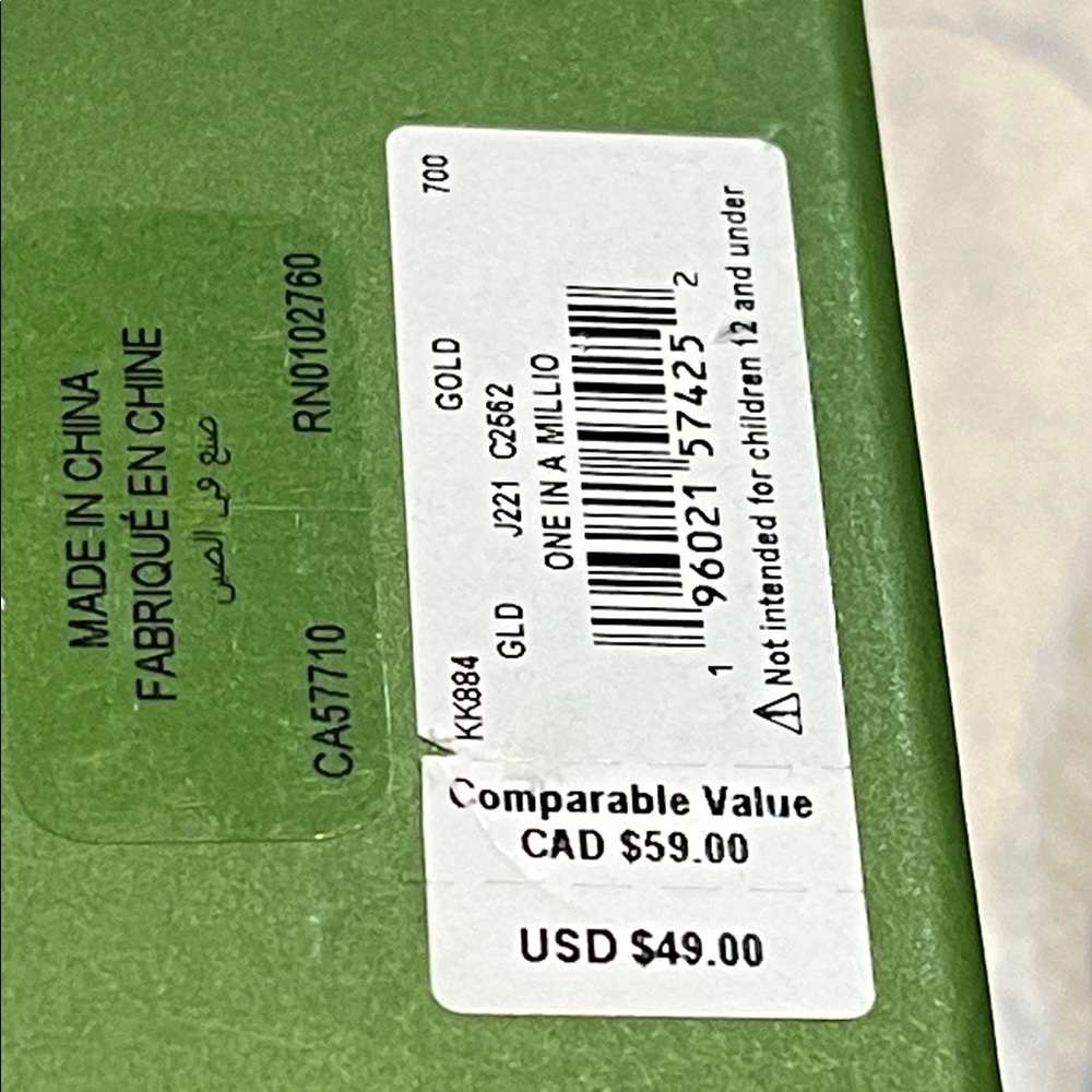 New Kate Spade One In A Million “K" Gold Initial Pendant Necklace Gift Box - Picture 7 of 8